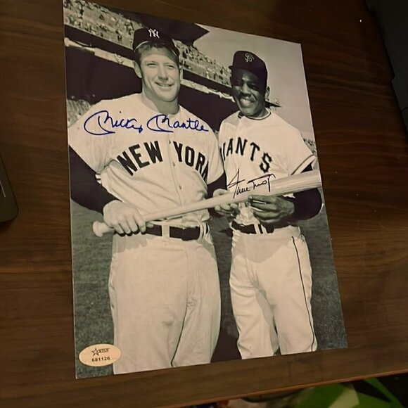 Other - - Mickey mantle Willie mays autographed 8x10 photo